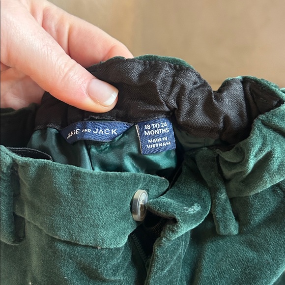 Janie and Jack Forest Green Velvet Suit - Picture 3 of 5